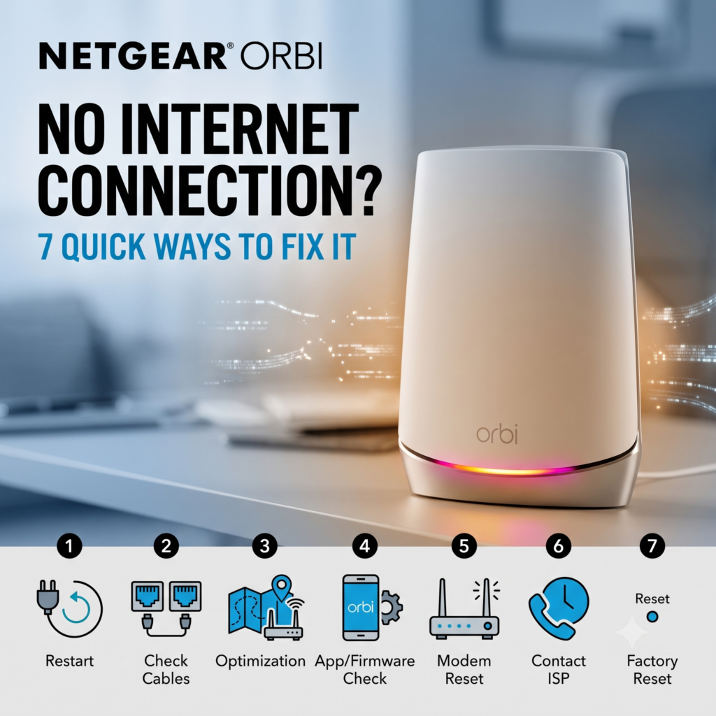 NETGEAR ORBI NO INTERNET CONNECTION 7 WAYS TO FIX IT